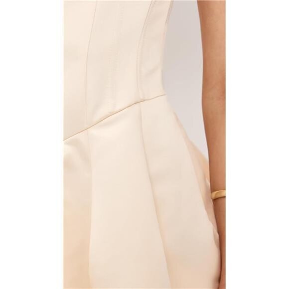 LOVESHACKFANCY Jake Mini Dress Champagne Satin Corset Coquette Tulle Bubble Hem - Picture 6 of 7